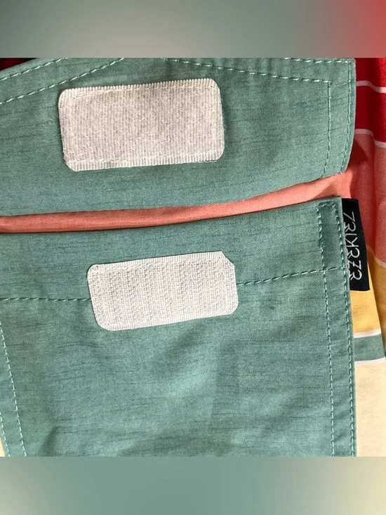 Ezekiel Men's Stripe Board Shorts Mint Green/Multicolor Stripes 34 Beach Pool - Picture 8 of 8